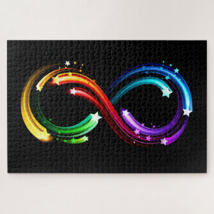 Infinity symbol of rainbow comets jigsaw puzzle