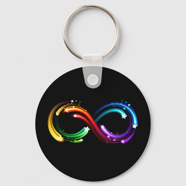 Infinity symbol of rainbow comets key ring (Front)