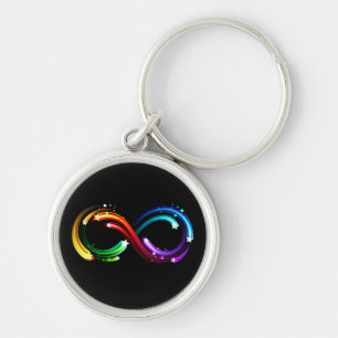 Infinity symbol of rainbow comets key ring