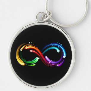 Infinity symbol of rainbow comets key ring