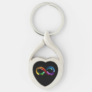 Infinity symbol of rainbow comets key ring