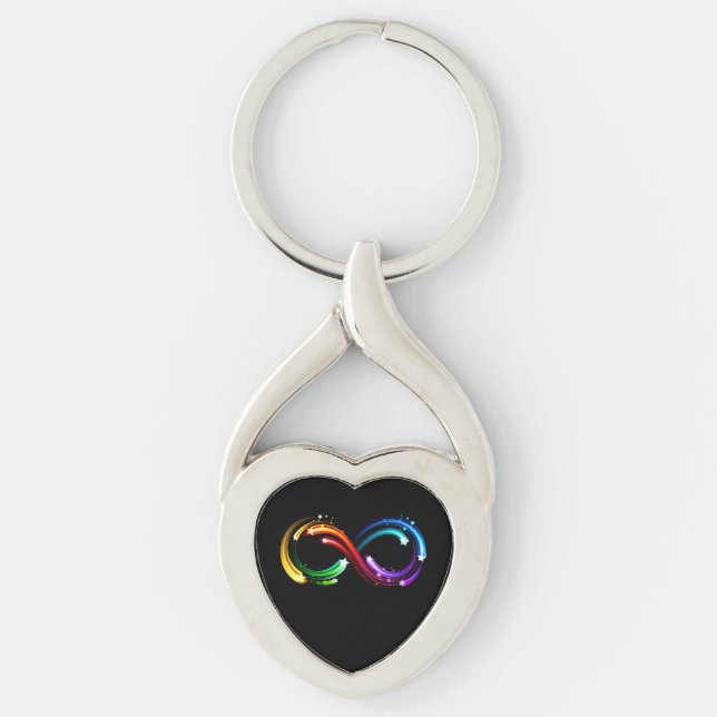 Infinity symbol of rainbow comets key ring (Front)