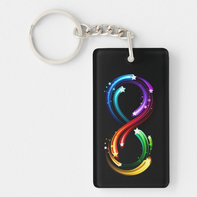 Infinity symbol of rainbow comets key ring (Front)