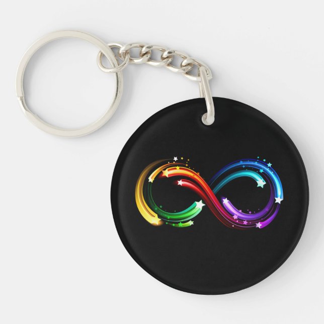 Infinity symbol of rainbow comets key ring (Front)