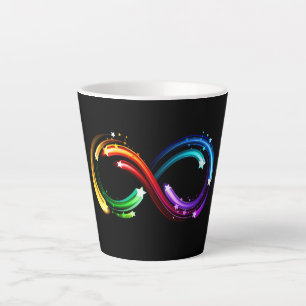 Infinity symbol of rainbow comets latte mug