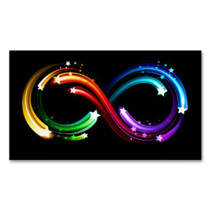 Infinity symbol of rainbow comets 	Magnetic business card