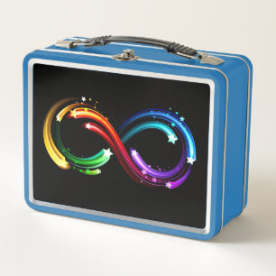 Infinity symbol of rainbow comets metal lunch box