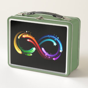 Infinity symbol of rainbow comets metal lunch box