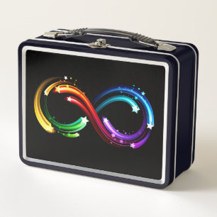 Infinity symbol of rainbow comets metal lunch box
