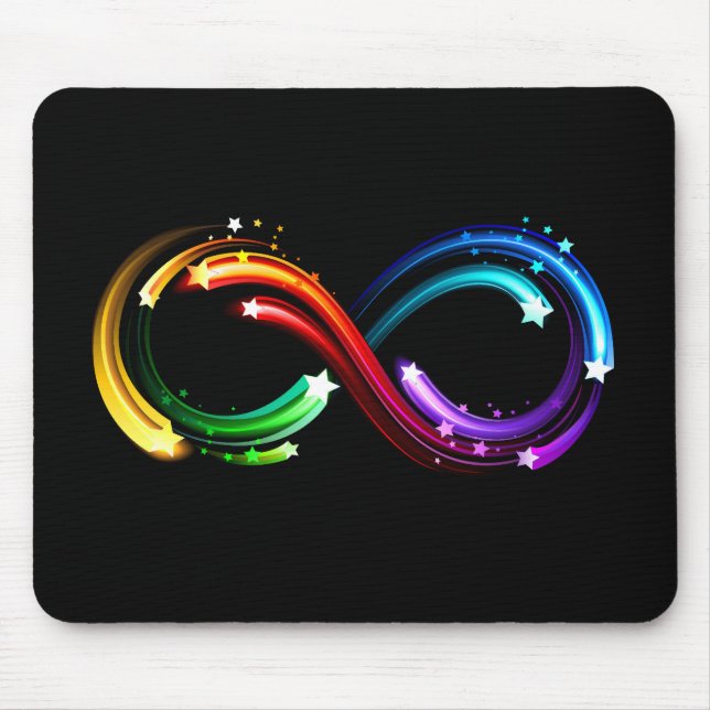 Infinity symbol of rainbow comets mouse mat (Front)
