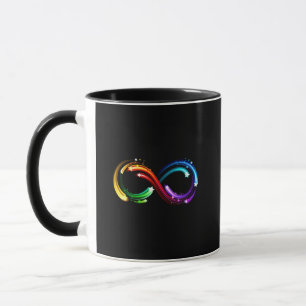 Infinity symbol of rainbow comets mug