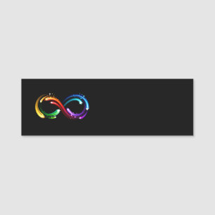 Infinity symbol of rainbow comets name tag