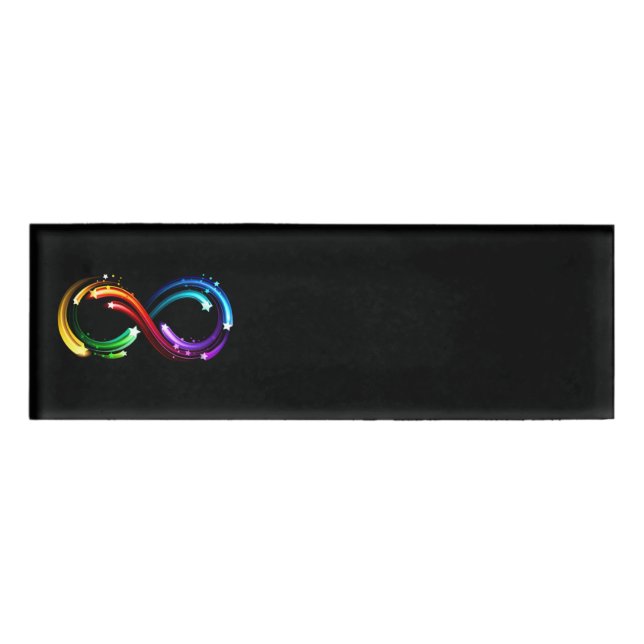 Infinity symbol of rainbow comets name tag (Front)
