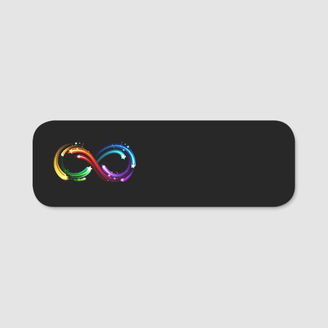 Infinity symbol of rainbow comets name tag (Front)