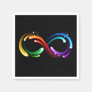 Infinity symbol of rainbow comets napkin