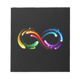 Infinity symbol of rainbow comets notepad