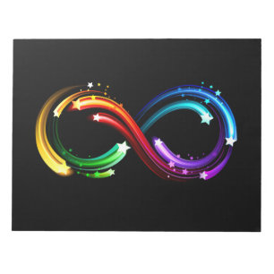 Infinity symbol of rainbow comets notepad