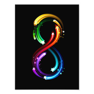 Infinity symbol of rainbow comets photo print
