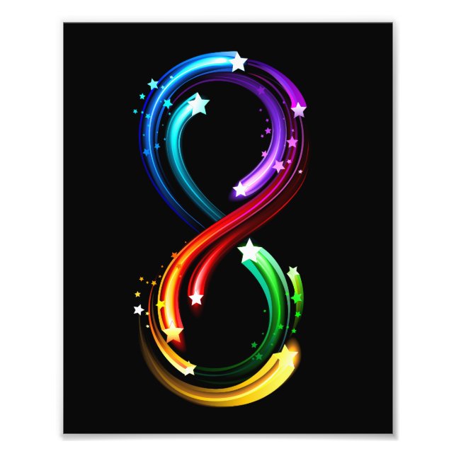 Infinity symbol of rainbow comets photo print (Front)