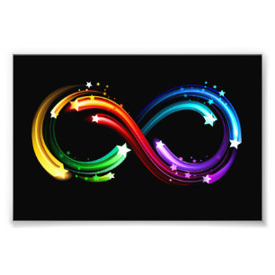 Infinity symbol of rainbow comets photo print