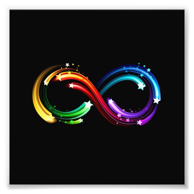 Infinity symbol of rainbow comets photo print (Front)