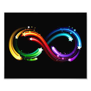 Infinity symbol of rainbow comets photo print
