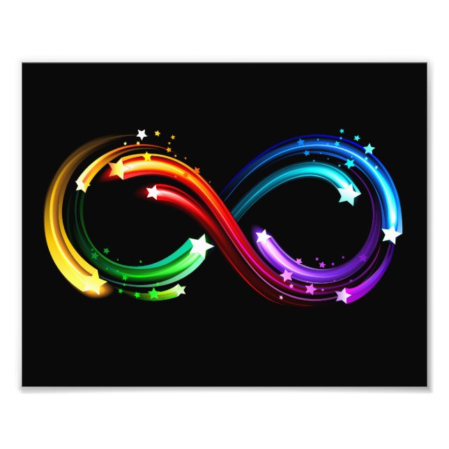 Infinity symbol of rainbow comets photo print (Front)