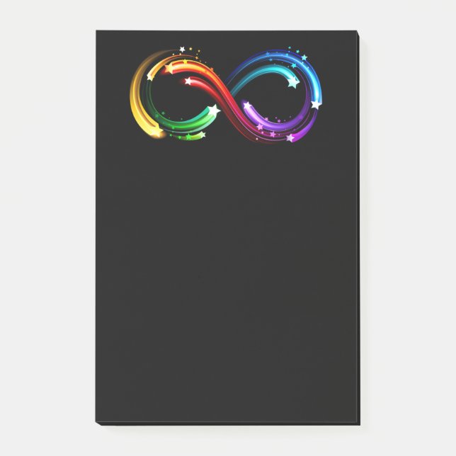 Infinity symbol of rainbow comets post-it notes (Front)