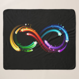 Infinity symbol of rainbow comets sherpa blanket