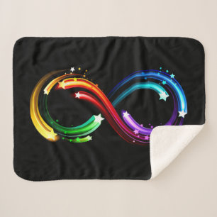 Infinity symbol of rainbow comets sherpa blanket