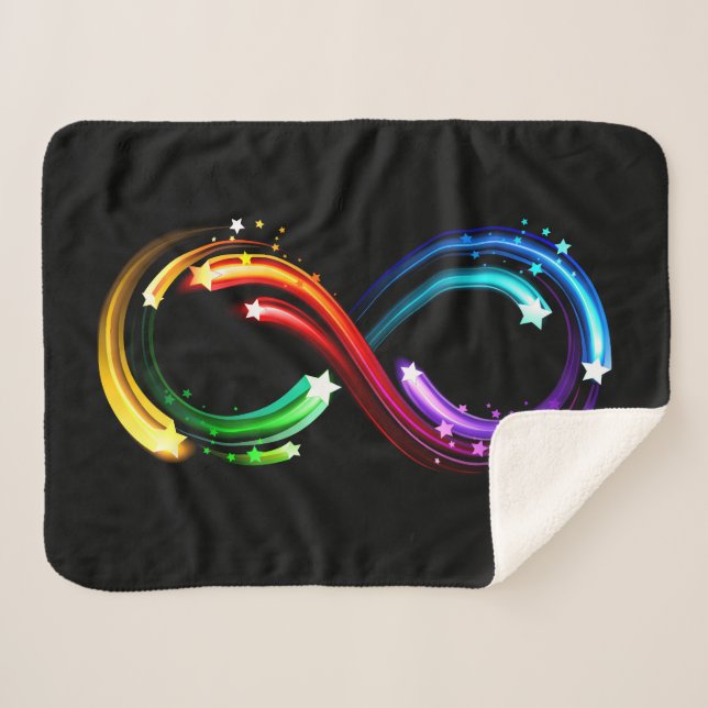 Infinity symbol of rainbow comets sherpa blanket (Front (Horizontal))