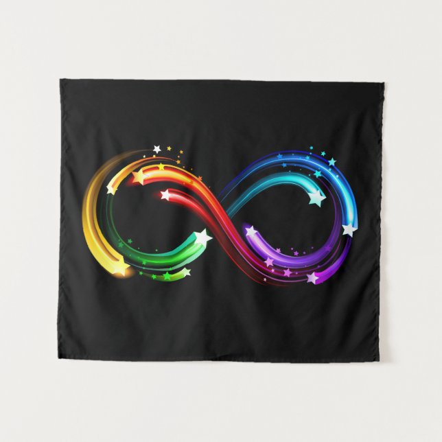 Infinity symbol of rainbow comets tapestry (Front (Horizontal))