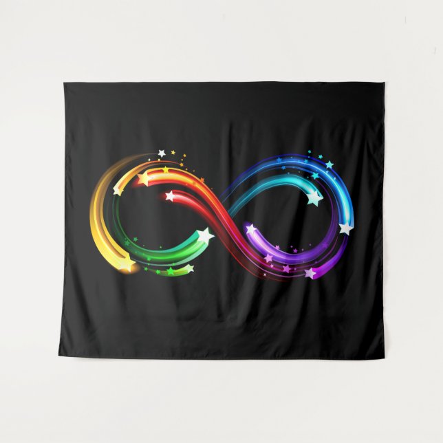 Infinity symbol of rainbow comets tapestry (Front (Horizontal))