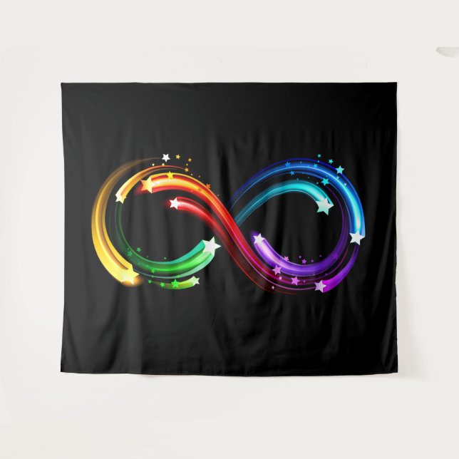 Infinity symbol of rainbow comets tapestry (Front (Horizontal))