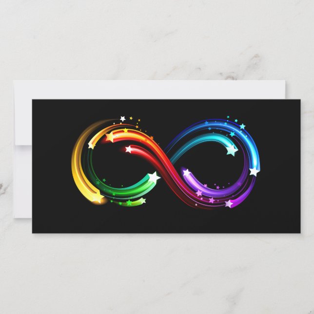 Infinity symbol of rainbow comets thank you card (Front)