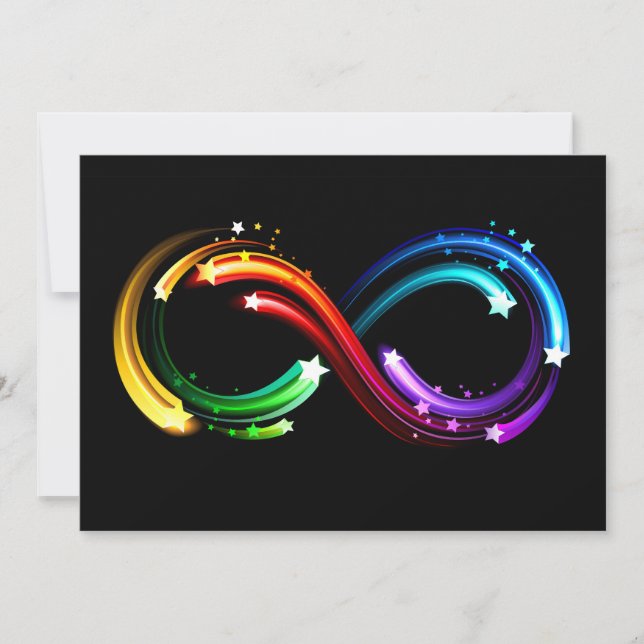 Infinity symbol of rainbow comets thank you card (Front)