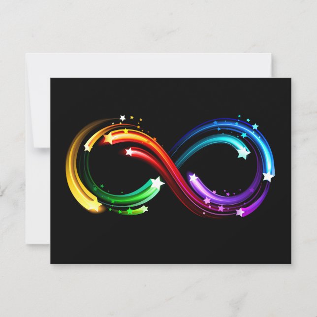Infinity symbol of rainbow comets thank you card (Front)