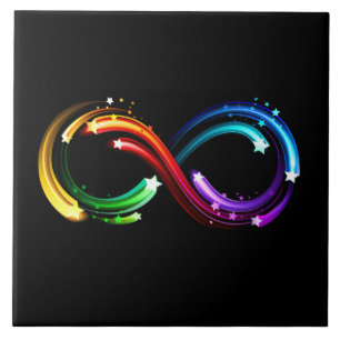 Infinity symbol of rainbow comets tile