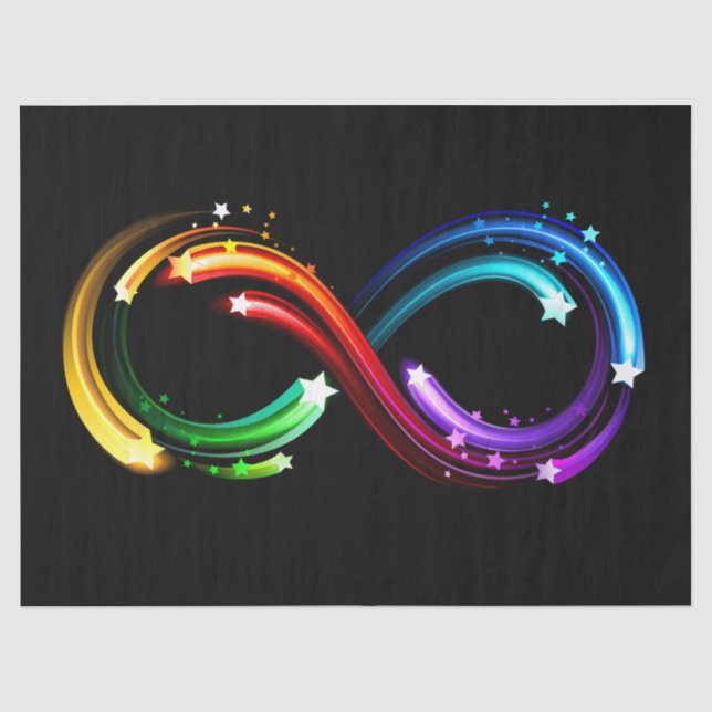 Infinity symbol of rainbow comets tissue paper (Front)