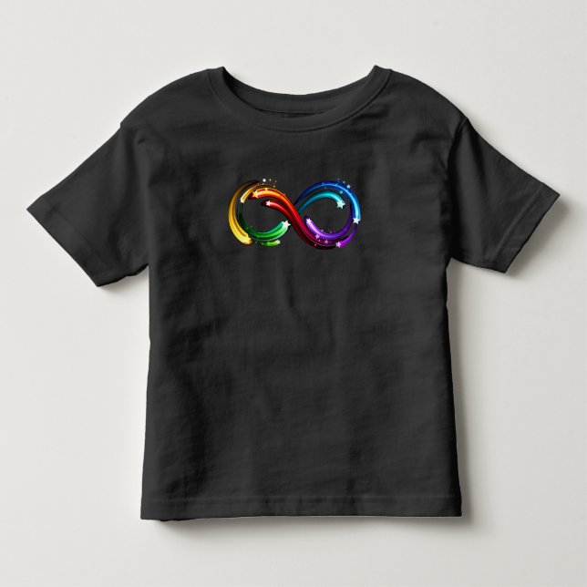 Infinity symbol of rainbow comets toddler T-Shirt (Front)