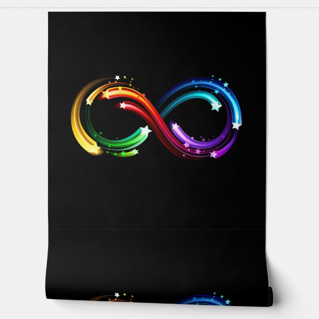 Infinity symbol of rainbow comets wallpaper (Unrolling)