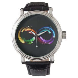 Infinity symbol of rainbow comets watch