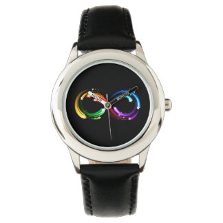 Infinity symbol of rainbow comets watch
