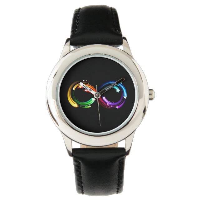 Infinity symbol of rainbow comets watch (Front)