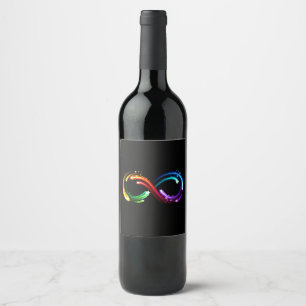 Infinity symbol of rainbow comets wine label