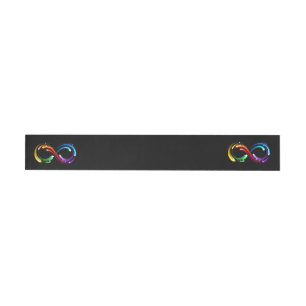 Infinity symbol of rainbow comets wrap around label