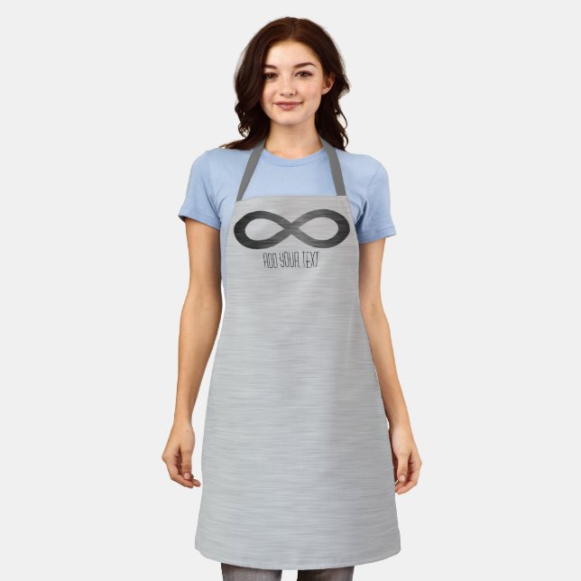 Infinity Symbol on Faux Metal Texture by STaylor Apron (Worn)