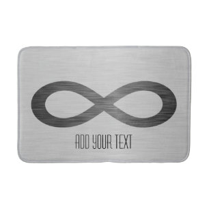 Infinity Symbol On Faux Metal Texture by STaylor Bath Mat