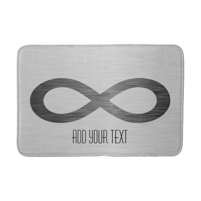 Infinity Symbol On Faux Metal Texture by STaylor Bath Mat (Front)