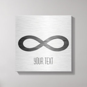 Infinity Symbol On Faux Metal Texture by STaylor Canvas Print